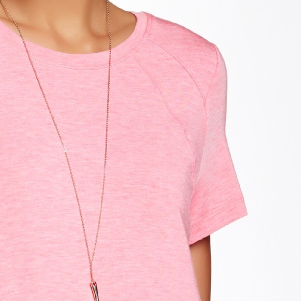 TART "Liane" Side Slit Crewneck Tee Heather Pink size L